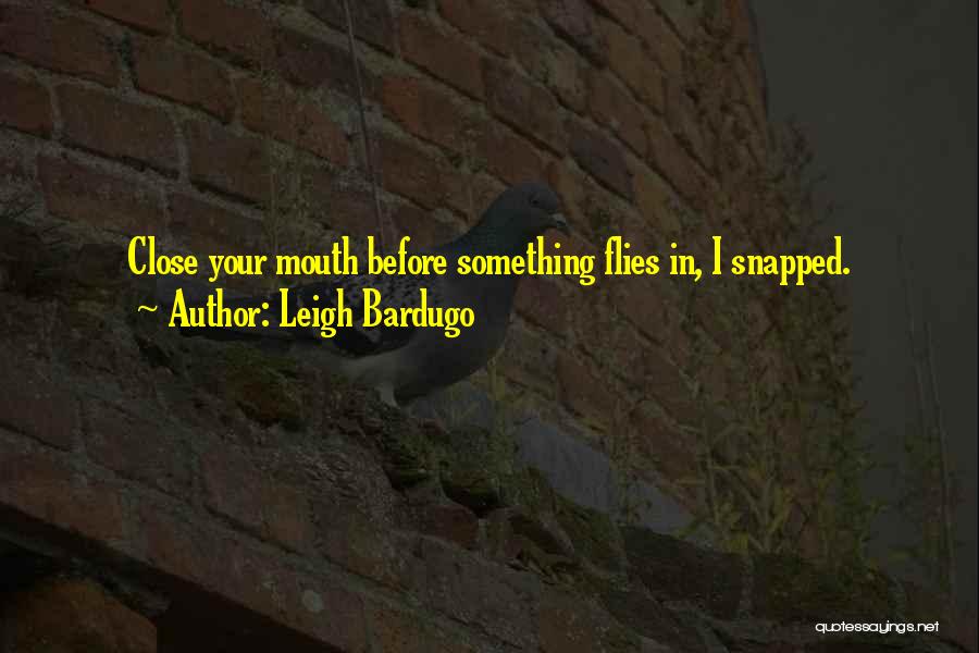 Leigh Bardugo Quotes: Close Your Mouth Before Something Flies In, I Snapped.