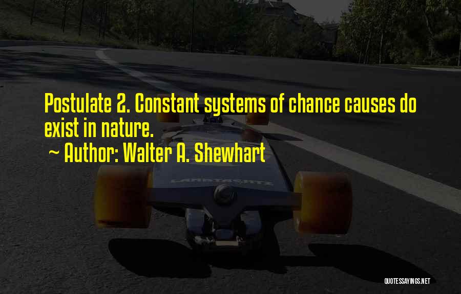 Walter A. Shewhart Quotes: Postulate 2. Constant Systems Of Chance Causes Do Exist In Nature.