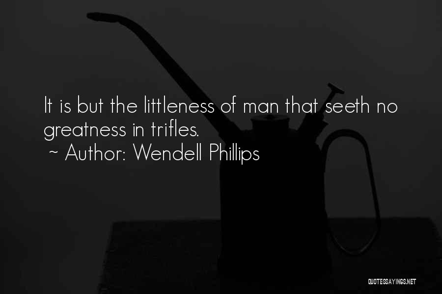 Wendell Phillips Quotes: It Is But The Littleness Of Man That Seeth No Greatness In Trifles.
