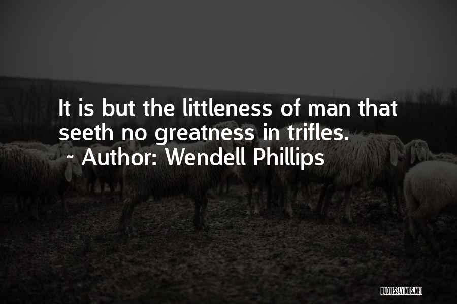 Wendell Phillips Quotes: It Is But The Littleness Of Man That Seeth No Greatness In Trifles.