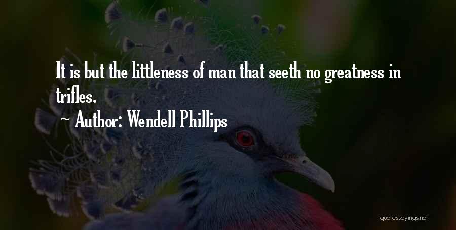 Wendell Phillips Quotes: It Is But The Littleness Of Man That Seeth No Greatness In Trifles.