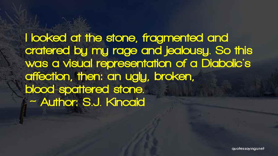 S.J. Kincaid Quotes: I Looked At The Stone, Fragmented And Cratered By My Rage And Jealousy. So This Was A Visual Representation Of