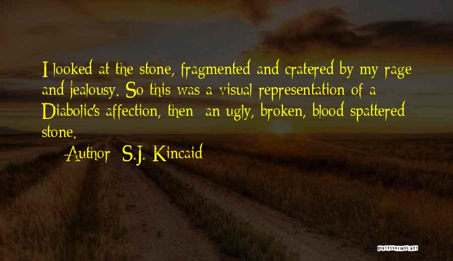 S.J. Kincaid Quotes: I Looked At The Stone, Fragmented And Cratered By My Rage And Jealousy. So This Was A Visual Representation Of