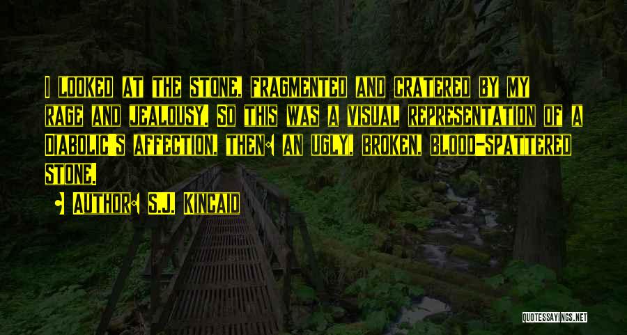 S.J. Kincaid Quotes: I Looked At The Stone, Fragmented And Cratered By My Rage And Jealousy. So This Was A Visual Representation Of