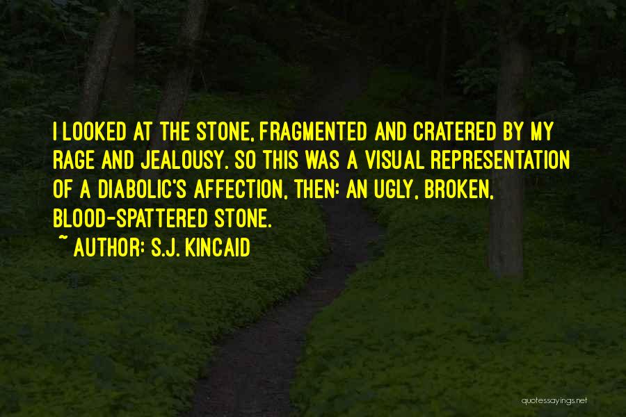 S.J. Kincaid Quotes: I Looked At The Stone, Fragmented And Cratered By My Rage And Jealousy. So This Was A Visual Representation Of