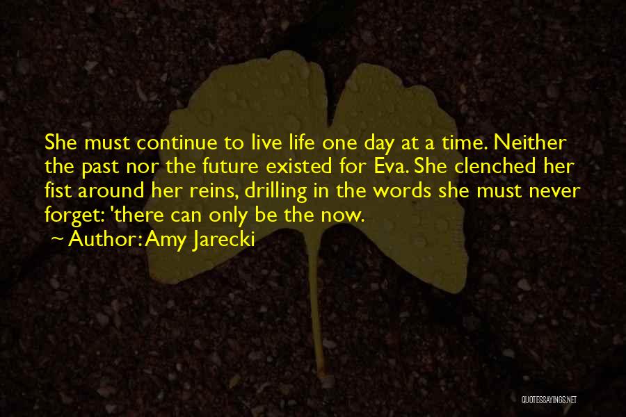 Amy Jarecki Quotes: She Must Continue To Live Life One Day At A Time. Neither The Past Nor The Future Existed For Eva.