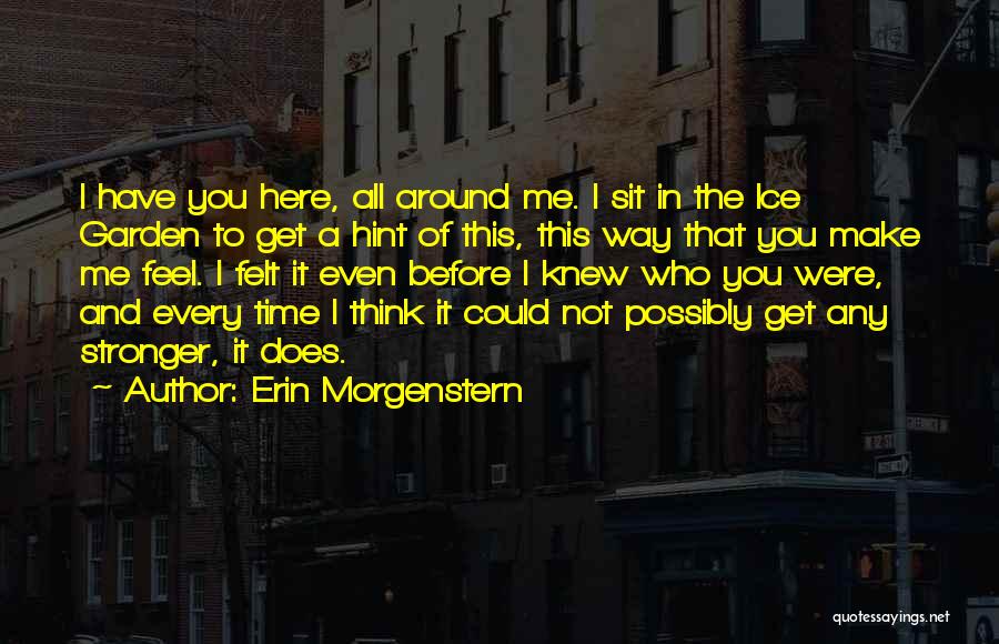 Erin Morgenstern Quotes: I Have You Here, All Around Me. I Sit In The Ice Garden To Get A Hint Of This, This