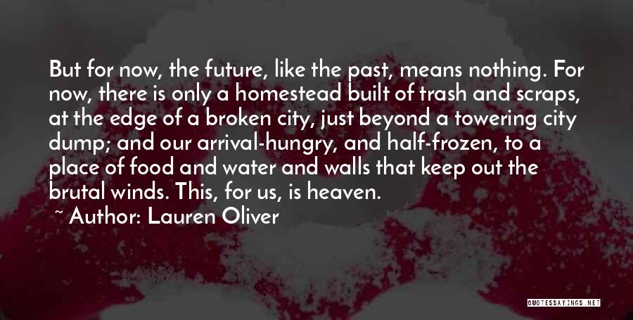 Lauren Oliver Quotes: But For Now, The Future, Like The Past, Means Nothing. For Now, There Is Only A Homestead Built Of Trash