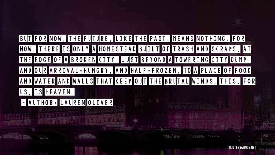 Lauren Oliver Quotes: But For Now, The Future, Like The Past, Means Nothing. For Now, There Is Only A Homestead Built Of Trash