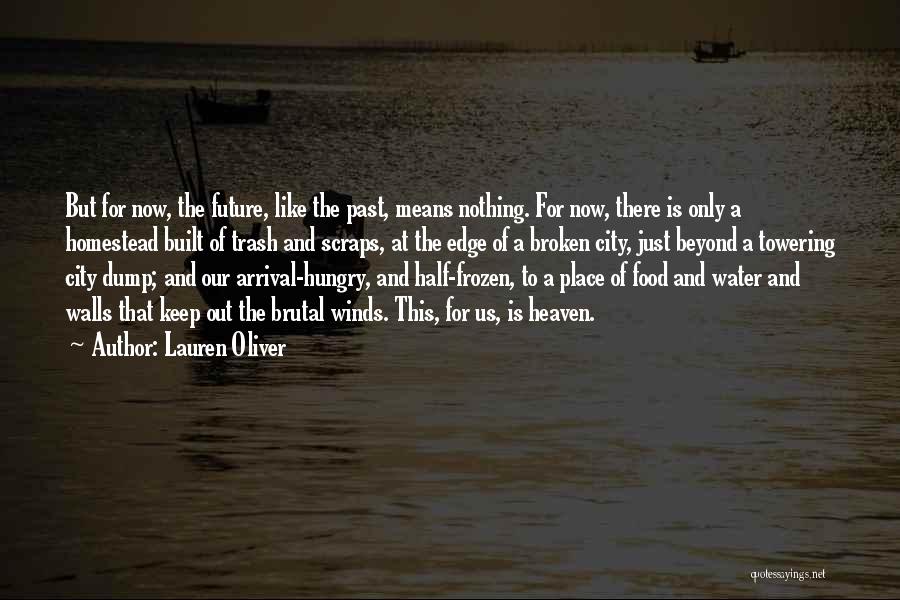 Lauren Oliver Quotes: But For Now, The Future, Like The Past, Means Nothing. For Now, There Is Only A Homestead Built Of Trash
