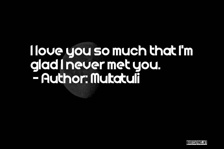 Multatuli Quotes: I Love You So Much That I'm Glad I Never Met You.