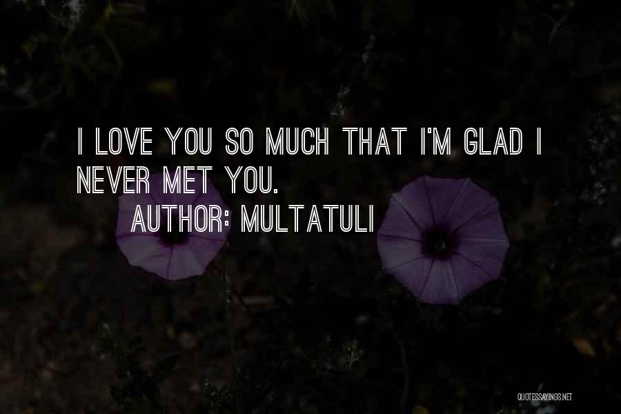 Multatuli Quotes: I Love You So Much That I'm Glad I Never Met You.