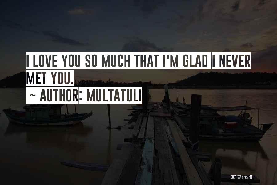 Multatuli Quotes: I Love You So Much That I'm Glad I Never Met You.