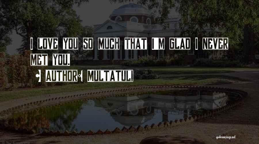 Multatuli Quotes: I Love You So Much That I'm Glad I Never Met You.