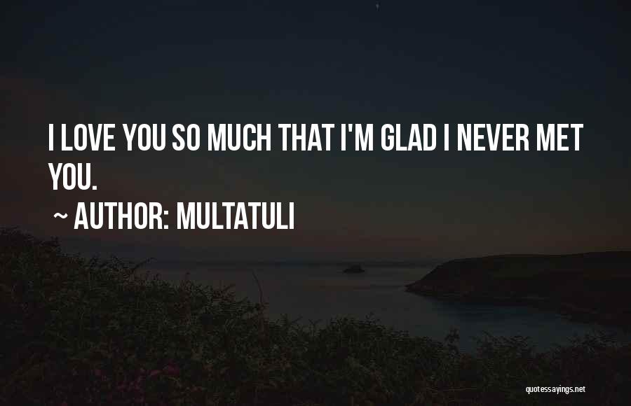 Multatuli Quotes: I Love You So Much That I'm Glad I Never Met You.