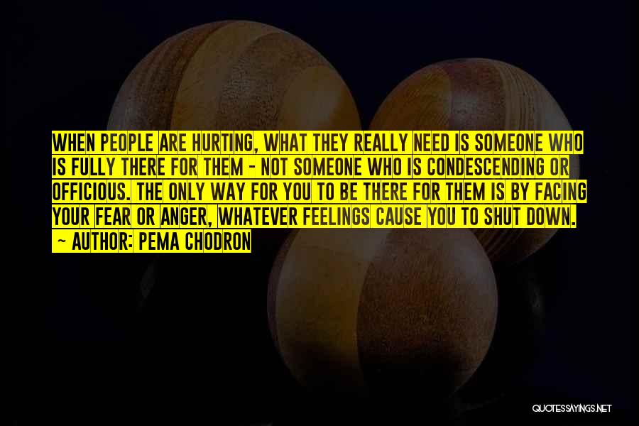 Pema Chodron Quotes: When People Are Hurting, What They Really Need Is Someone Who Is Fully There For Them - Not Someone Who