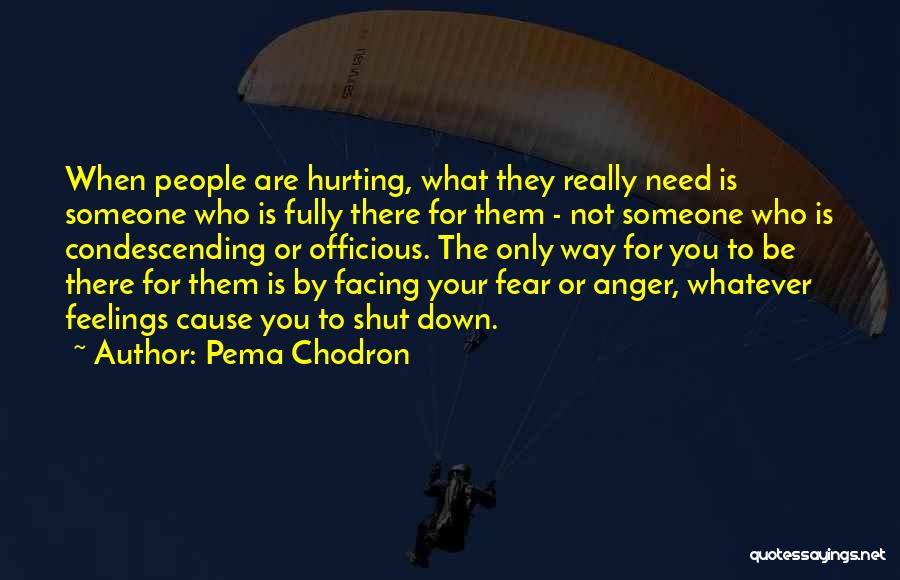 Pema Chodron Quotes: When People Are Hurting, What They Really Need Is Someone Who Is Fully There For Them - Not Someone Who