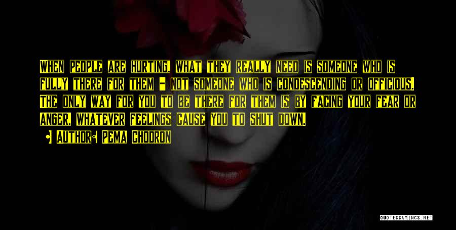 Pema Chodron Quotes: When People Are Hurting, What They Really Need Is Someone Who Is Fully There For Them - Not Someone Who