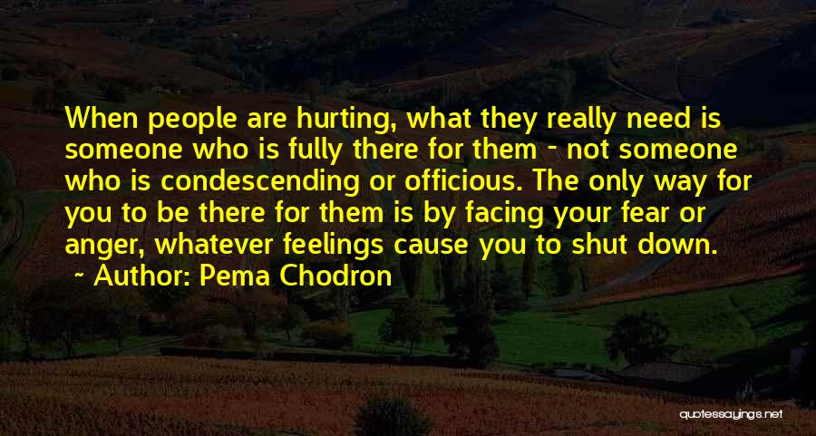 Pema Chodron Quotes: When People Are Hurting, What They Really Need Is Someone Who Is Fully There For Them - Not Someone Who