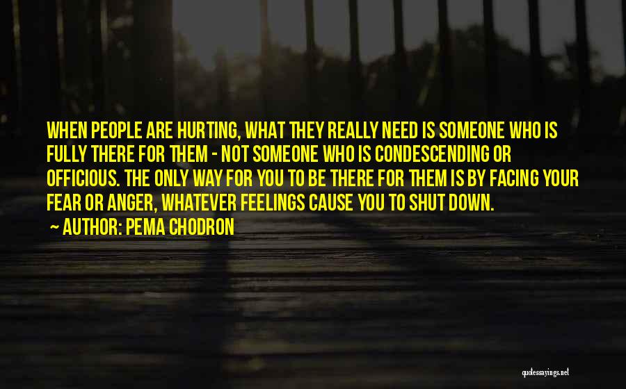 Pema Chodron Quotes: When People Are Hurting, What They Really Need Is Someone Who Is Fully There For Them - Not Someone Who