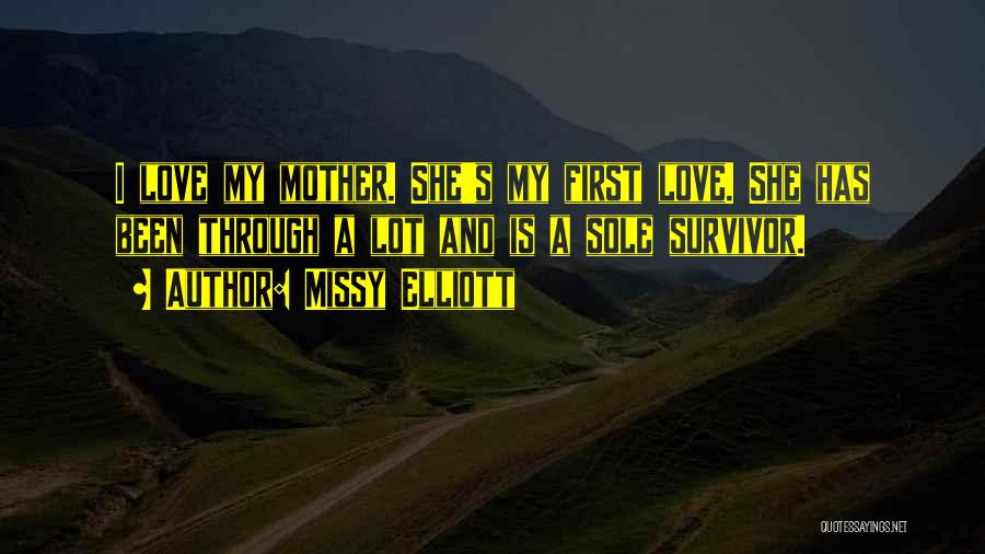 Missy Elliott Quotes: I Love My Mother. She's My First Love. She Has Been Through A Lot And Is A Sole Survivor.