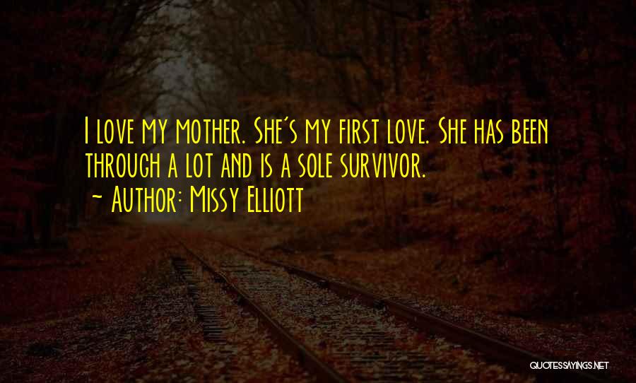Missy Elliott Quotes: I Love My Mother. She's My First Love. She Has Been Through A Lot And Is A Sole Survivor.