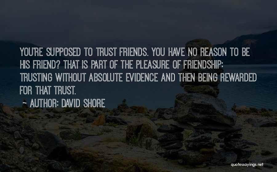 David Shore Quotes: You're Supposed To Trust Friends. You Have No Reason To Be His Friend? That Is Part Of The Pleasure Of