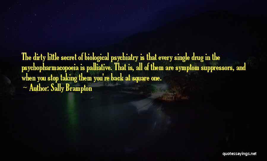 Sally Brampton Quotes: The Dirty Little Secret Of Biological Psychiatry Is That Every Single Drug In The Psychopharmacopoeia Is Palliative. That Is, All