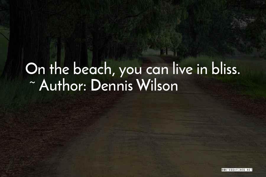 Dennis Wilson Quotes: On The Beach, You Can Live In Bliss.