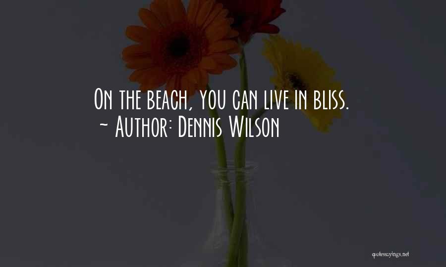 Dennis Wilson Quotes: On The Beach, You Can Live In Bliss.