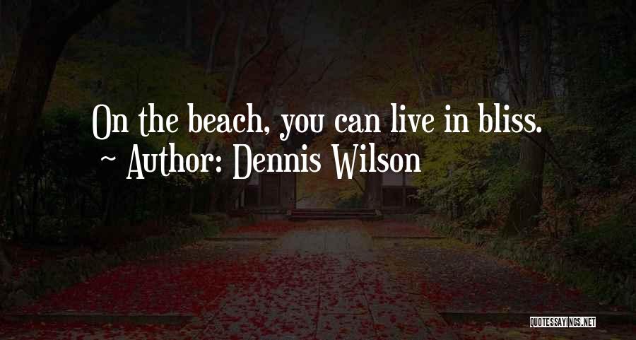 Dennis Wilson Quotes: On The Beach, You Can Live In Bliss.