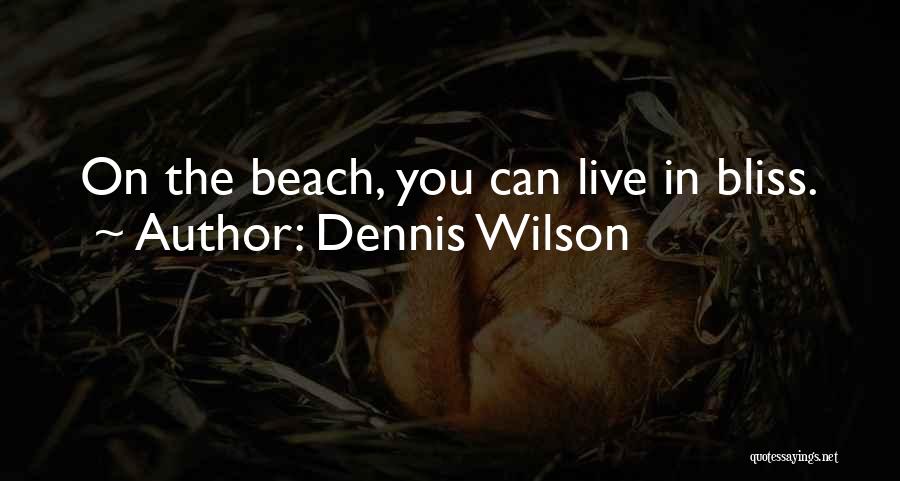 Dennis Wilson Quotes: On The Beach, You Can Live In Bliss.