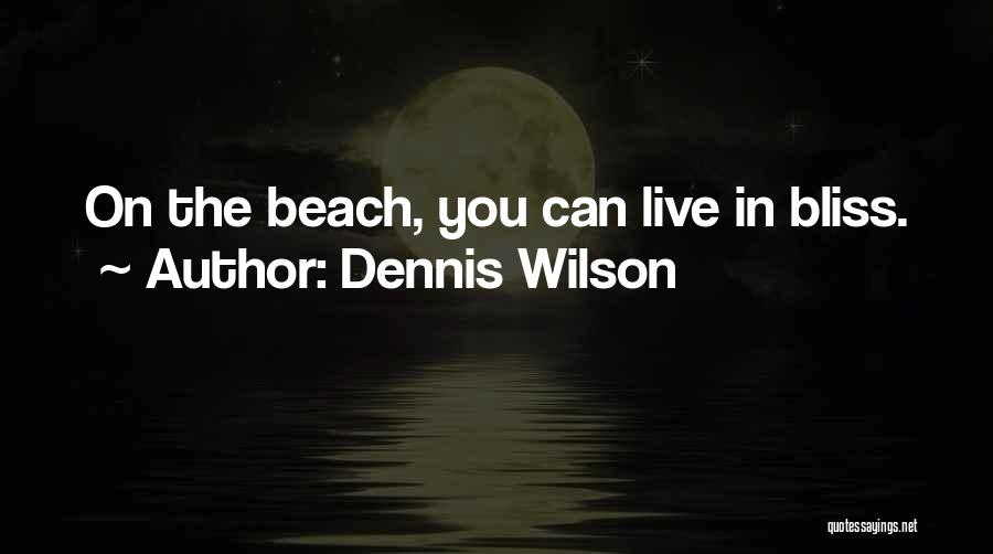 Dennis Wilson Quotes: On The Beach, You Can Live In Bliss.