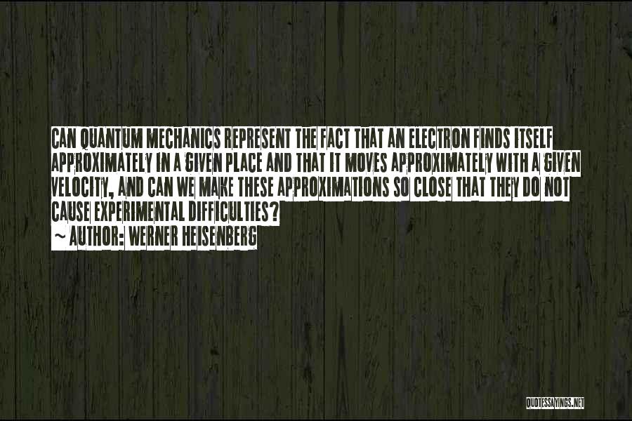 Werner Heisenberg Quotes: Can Quantum Mechanics Represent The Fact That An Electron Finds Itself Approximately In A Given Place And That It Moves