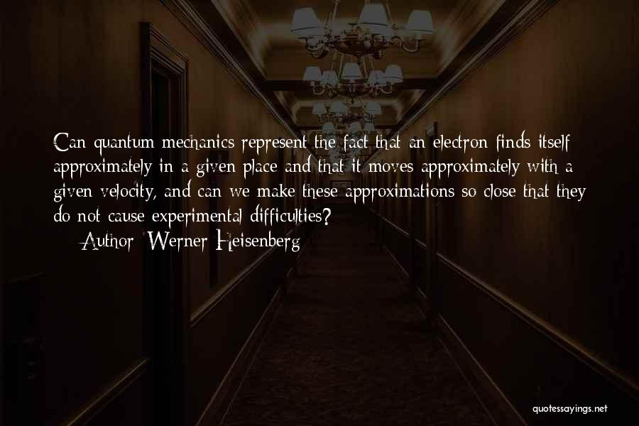 Werner Heisenberg Quotes: Can Quantum Mechanics Represent The Fact That An Electron Finds Itself Approximately In A Given Place And That It Moves