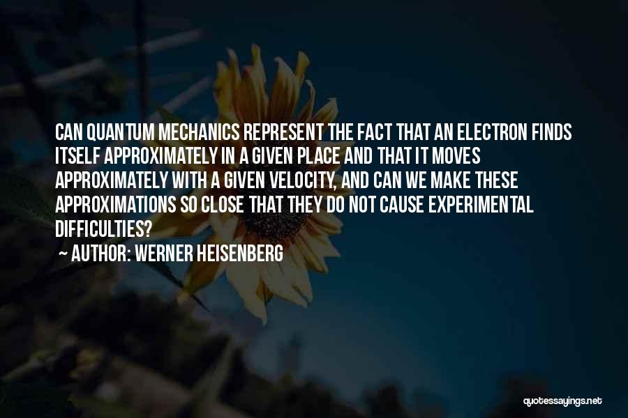 Werner Heisenberg Quotes: Can Quantum Mechanics Represent The Fact That An Electron Finds Itself Approximately In A Given Place And That It Moves