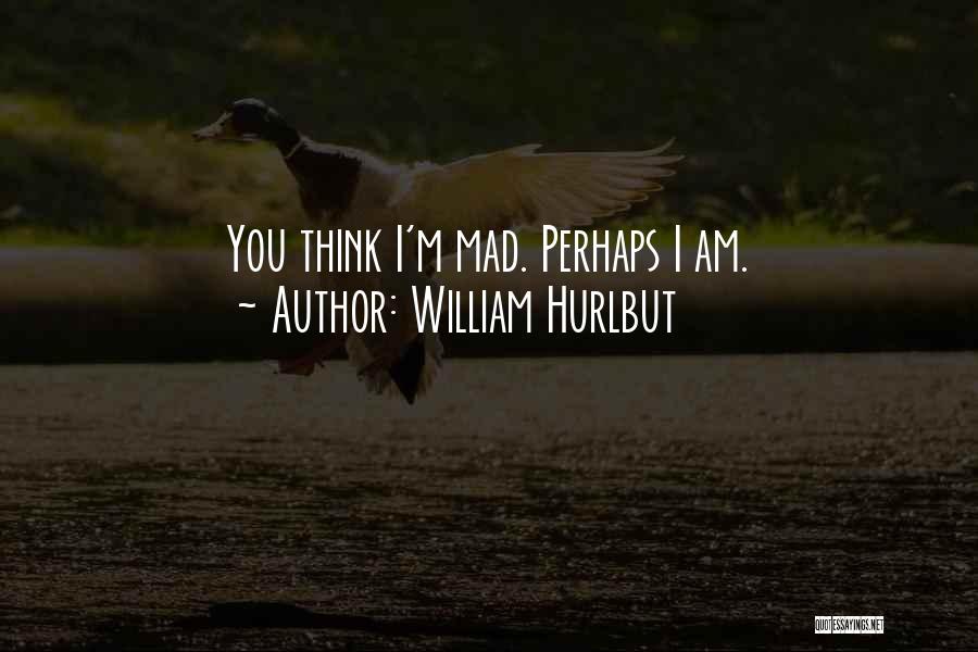 William Hurlbut Quotes: You Think I'm Mad. Perhaps I Am.