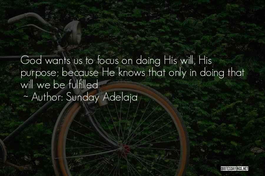 Sunday Adelaja Quotes: God Wants Us To Focus On Doing His Will, His Purpose; Because He Knows That Only In Doing That Will