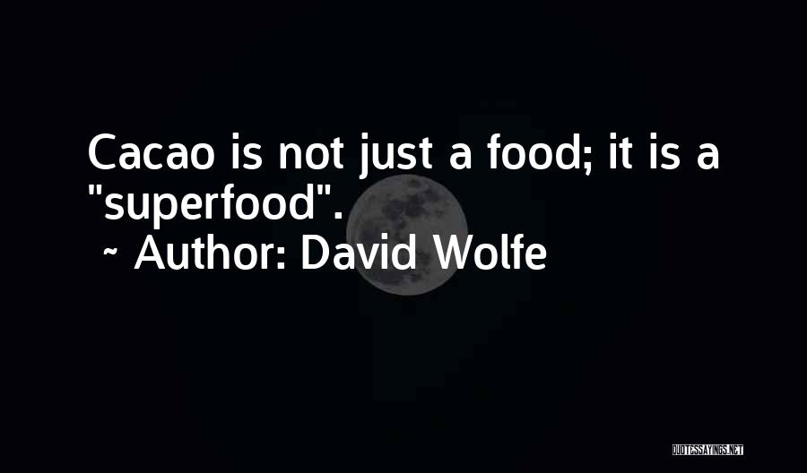 David Wolfe Quotes: Cacao Is Not Just A Food; It Is A Superfood.