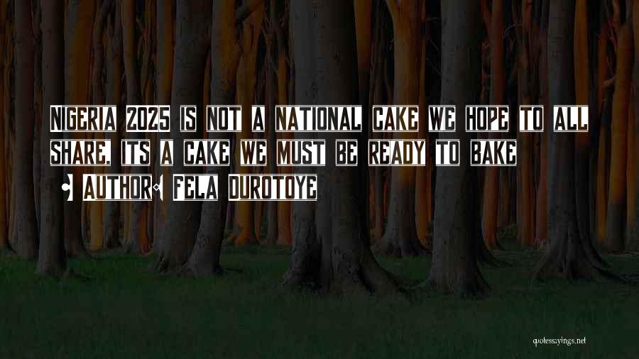 Fela Durotoye Quotes: Nigeria 2025 Is Not A National Cake We Hope To All Share, Its A Cake We Must Be Ready To