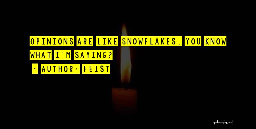 Feist Quotes: Opinions Are Like Snowflakes, You Know What I'm Saying?