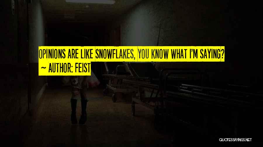 Feist Quotes: Opinions Are Like Snowflakes, You Know What I'm Saying?