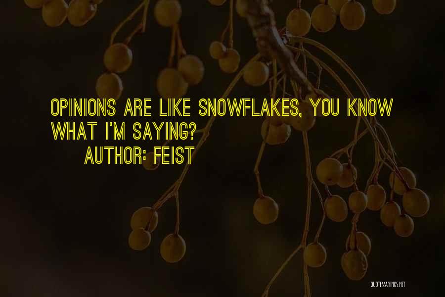 Feist Quotes: Opinions Are Like Snowflakes, You Know What I'm Saying?