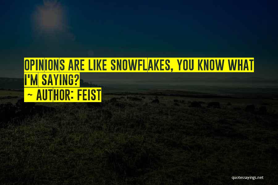 Feist Quotes: Opinions Are Like Snowflakes, You Know What I'm Saying?