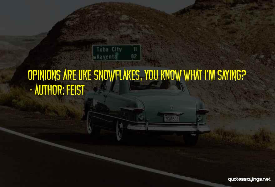 Feist Quotes: Opinions Are Like Snowflakes, You Know What I'm Saying?