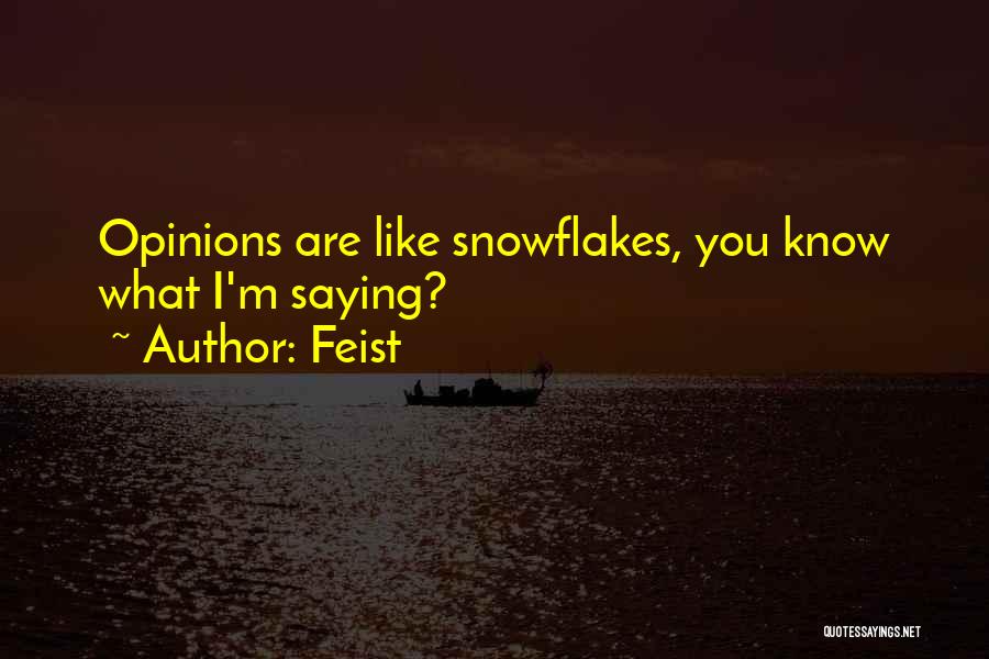 Feist Quotes: Opinions Are Like Snowflakes, You Know What I'm Saying?