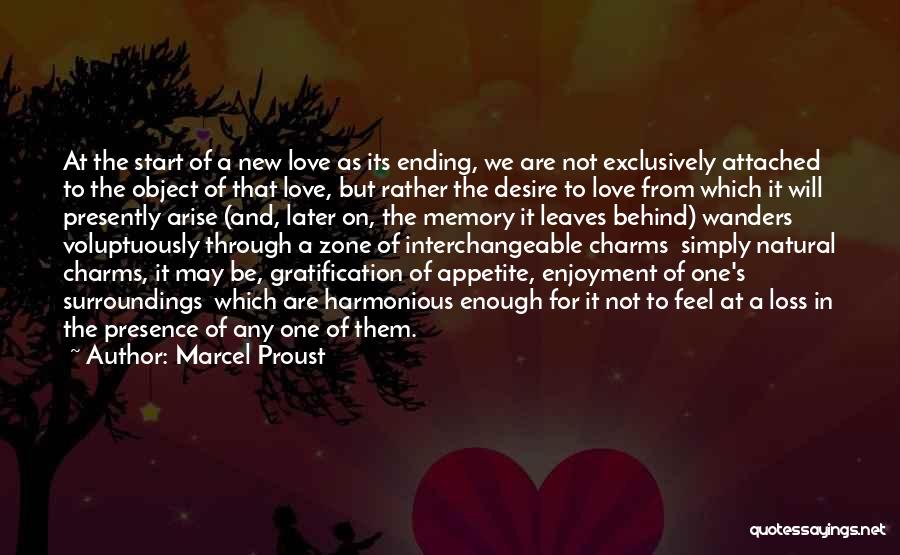 Marcel Proust Quotes: At The Start Of A New Love As Its Ending, We Are Not Exclusively Attached To The Object Of That