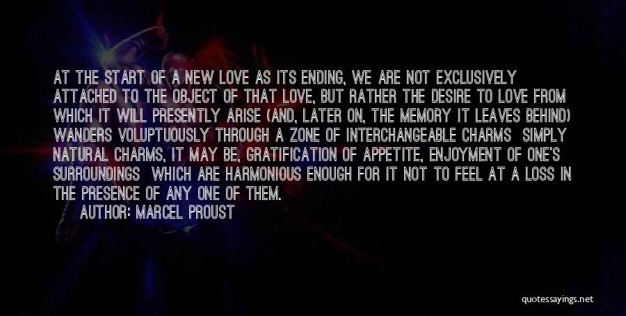 Marcel Proust Quotes: At The Start Of A New Love As Its Ending, We Are Not Exclusively Attached To The Object Of That