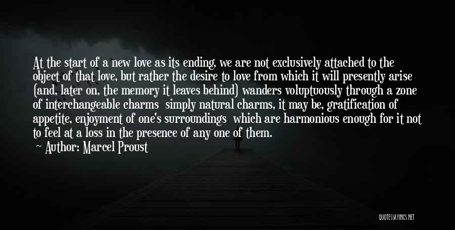 Marcel Proust Quotes: At The Start Of A New Love As Its Ending, We Are Not Exclusively Attached To The Object Of That