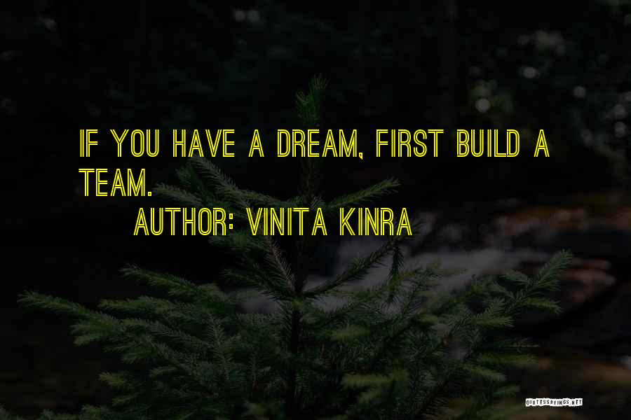 Vinita Kinra Quotes: If You Have A Dream, First Build A Team.